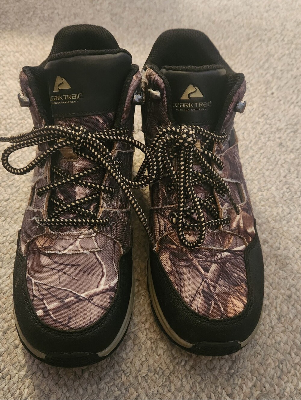 Ozark Trail Realtree Camo Lace-Up Hiking Shoes - Black/Brown/Tan